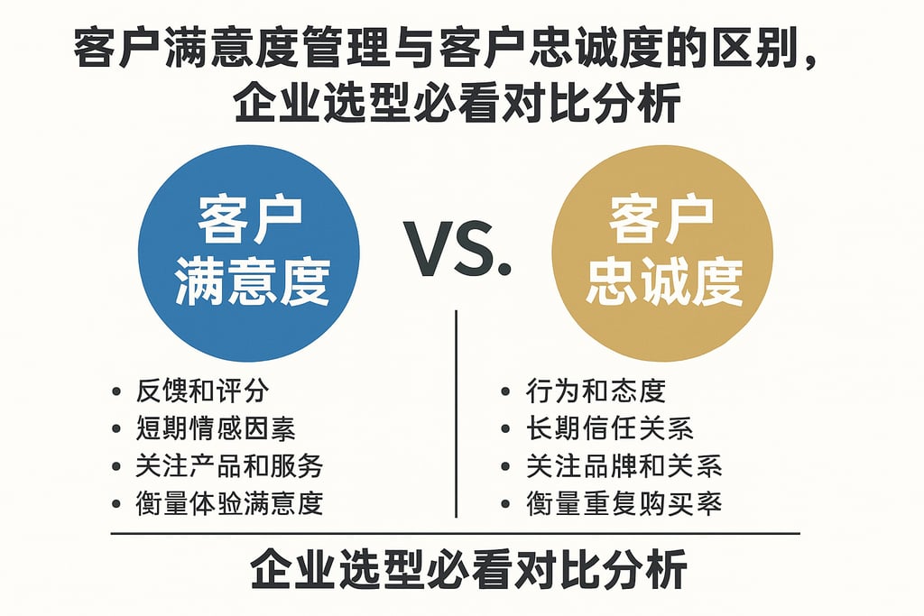 客户满意度管理与客户忠诚度的区别，企业选型必看对比分析