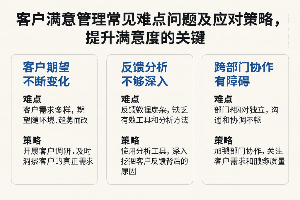 客户满意管理常见难点问题及应对策略，提升满意度的关键