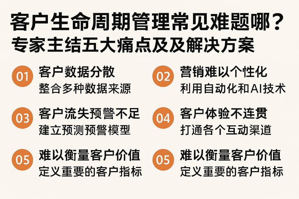 客户生命周期管理常见难题有哪些？专家总结五大痛点及解决方案