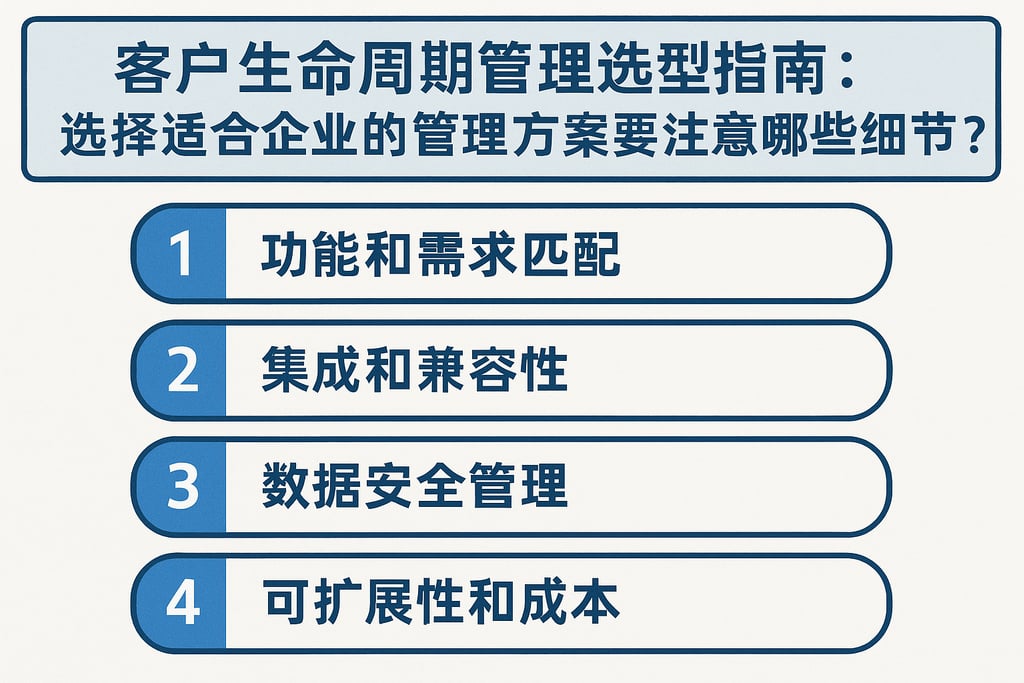 客户生命周期管理选型指南：选择适合企业的管理方案要注意哪些细节？
