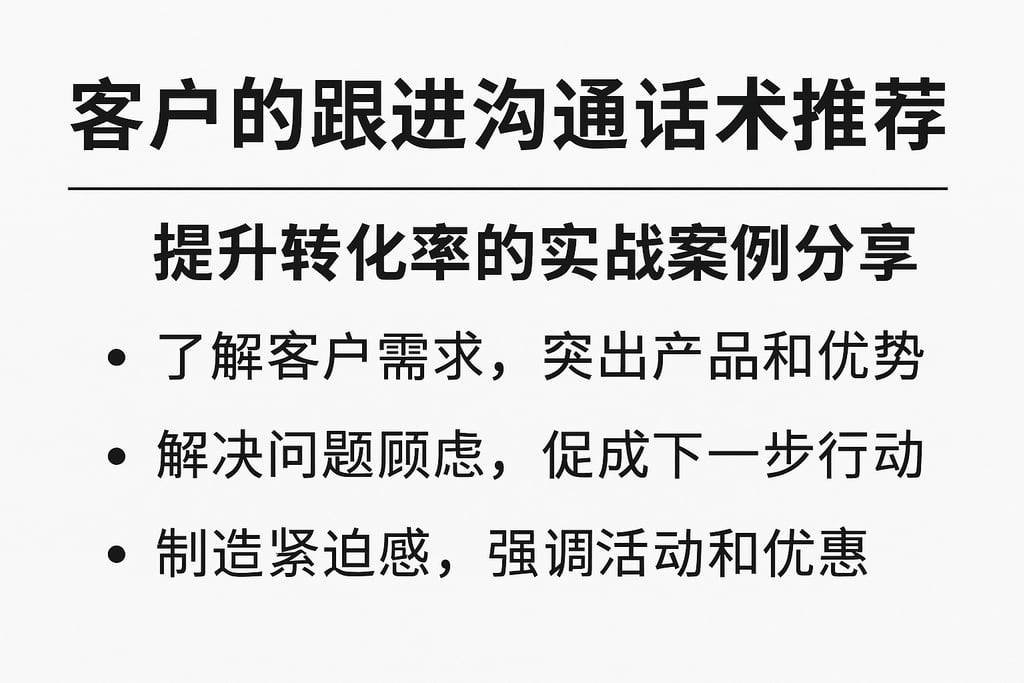客户的跟进沟通话术推荐，提升转化率的实战案例分享