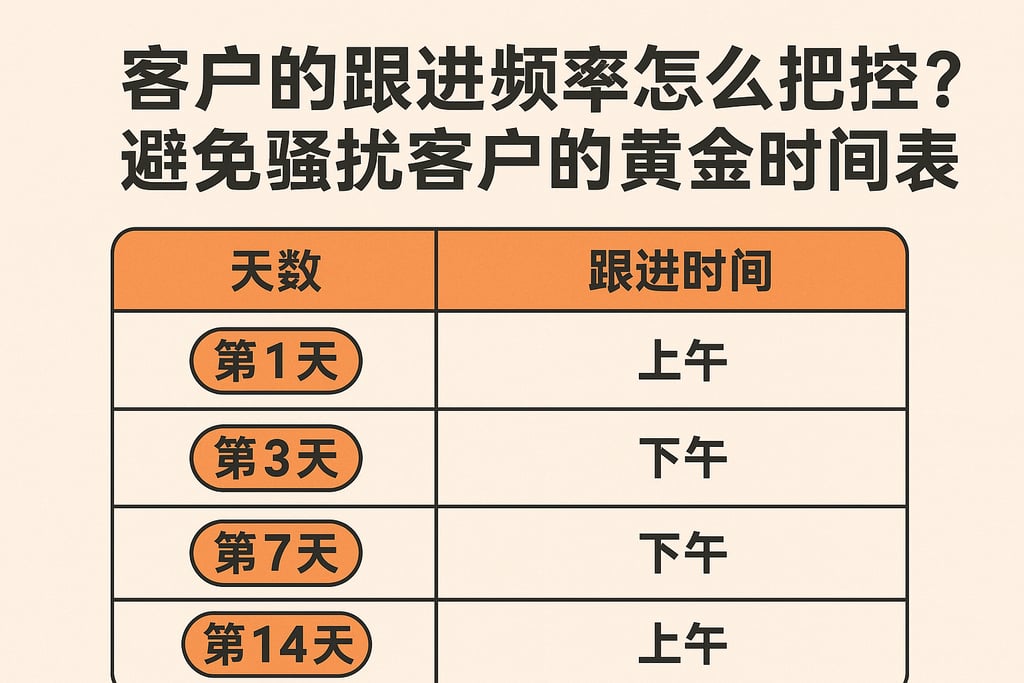 客户的跟进频率怎么把控？避免骚扰客户的黄金时间表