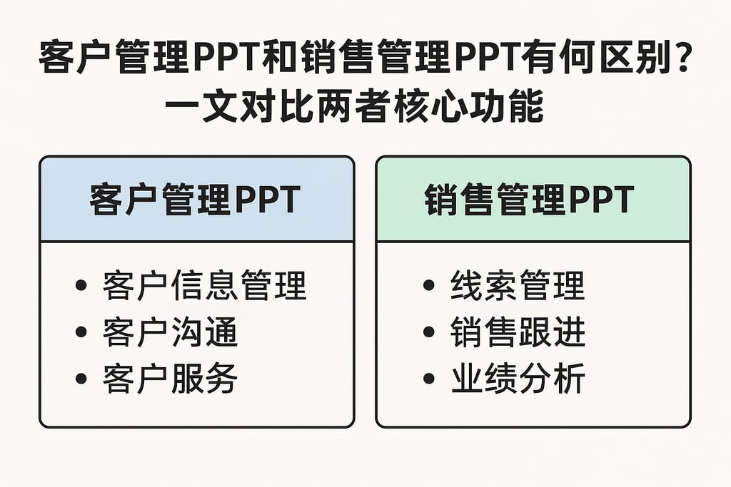 客户管理PPT和销售管理PPT有何区别？一文对比两者核心功能