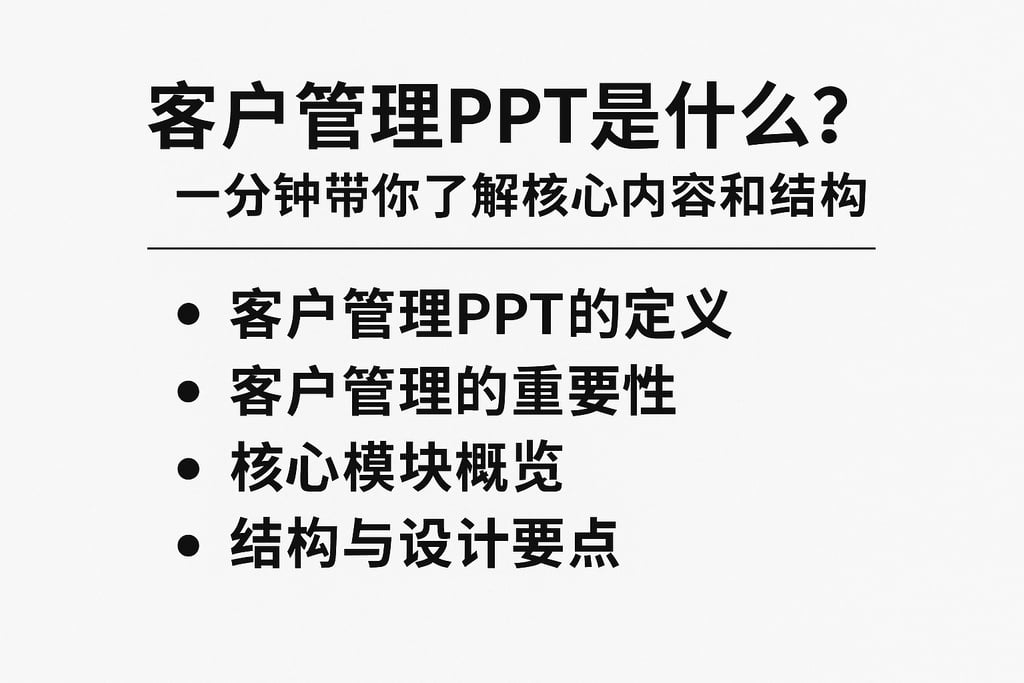 客户管理PPT是什么？一分钟带你了解核心内容和结构