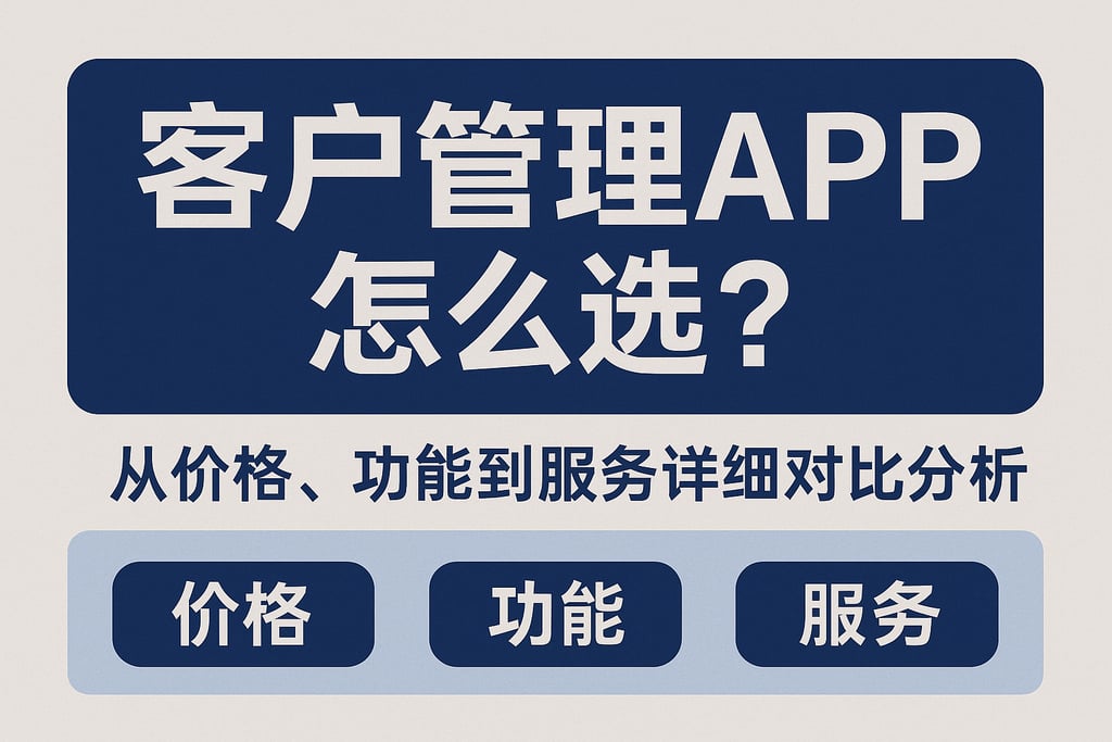 客户管理app怎么选？从价格、功能到服务详细对比分析
