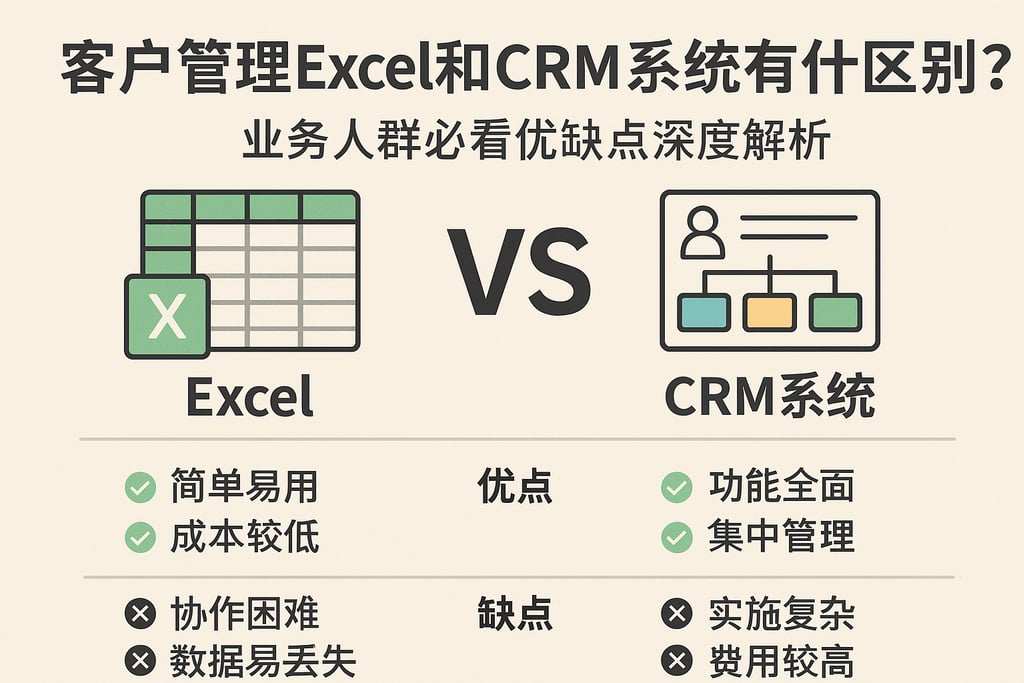 客户管理excel和CRM系统有什么区别？业务人群必看优缺点深度解析