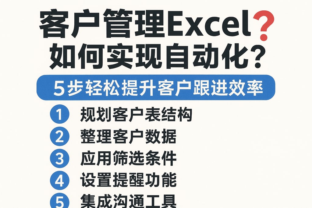 客户管理excel如何实现自动化？5步轻松提升客户跟进效率