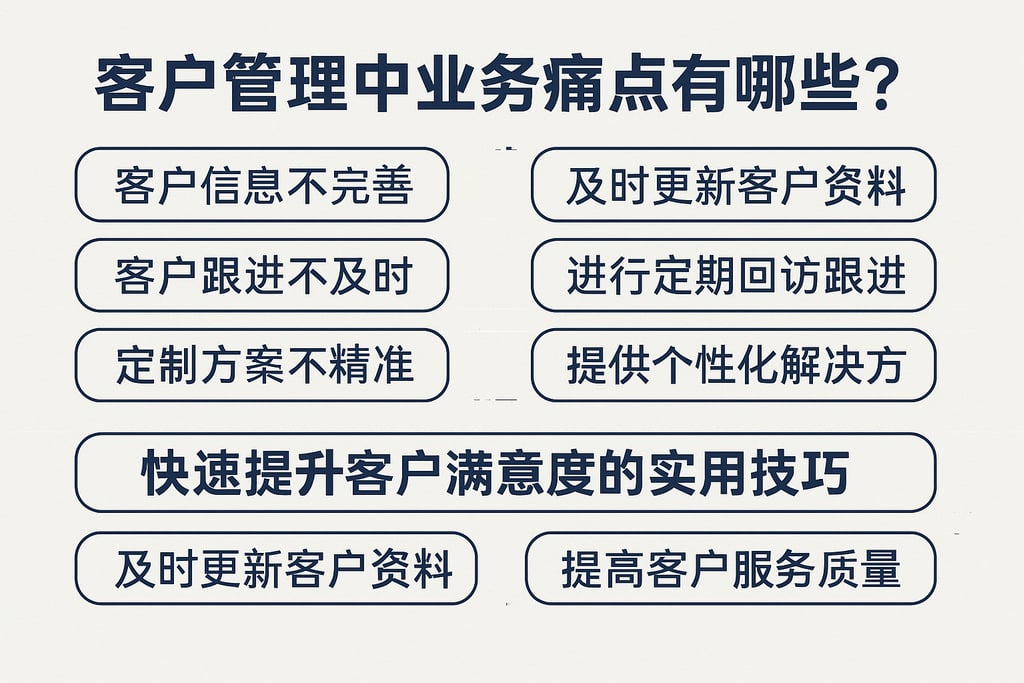 客户管理内容业务痛点有哪些？快速提升客户满意度的实用技巧