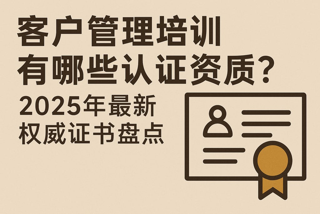 客户管理培训有哪些认证资质？2025年最新权威证书盘点