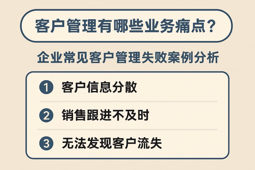客户管理有哪些业务痛点？企业常见客户管理失败案例分析