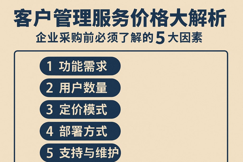 客户管理服务价格大解析，企业采购前必须了解的5大因素