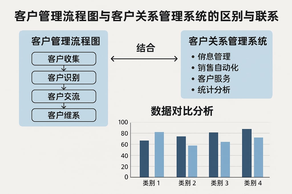 客户管理流程图与客户关系管理系统的区别与联系，数据对比分析