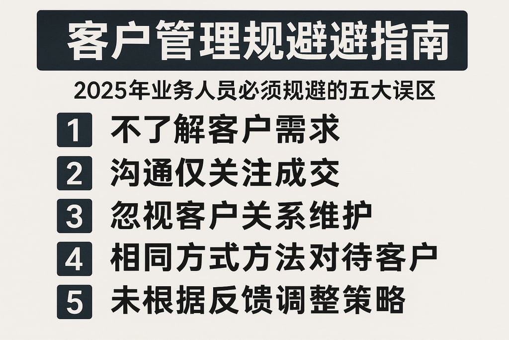 客户管理的目的避雷指南：2025年业务人员必须规避的五大误区