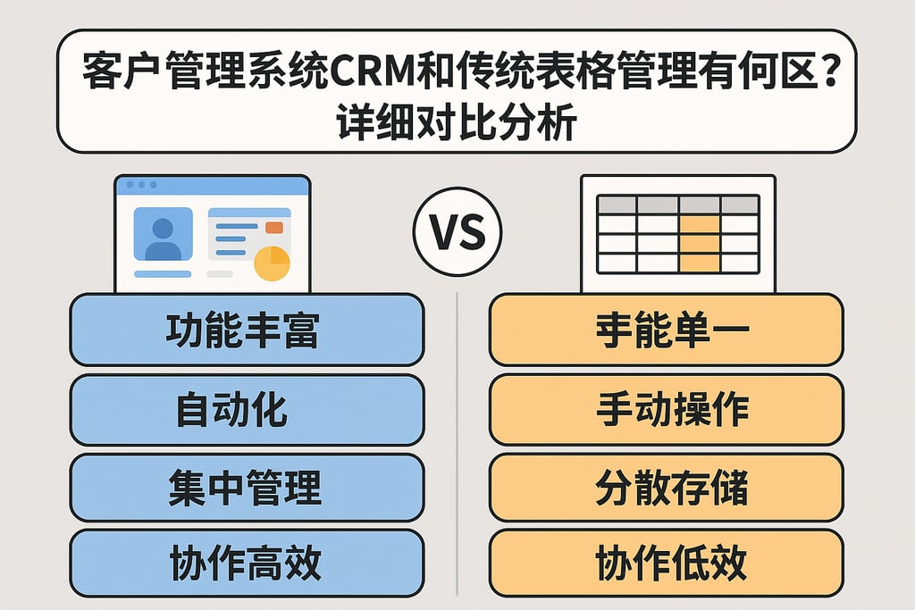 客户管理系统crm和传统表格管理有何区别？详细对比分析