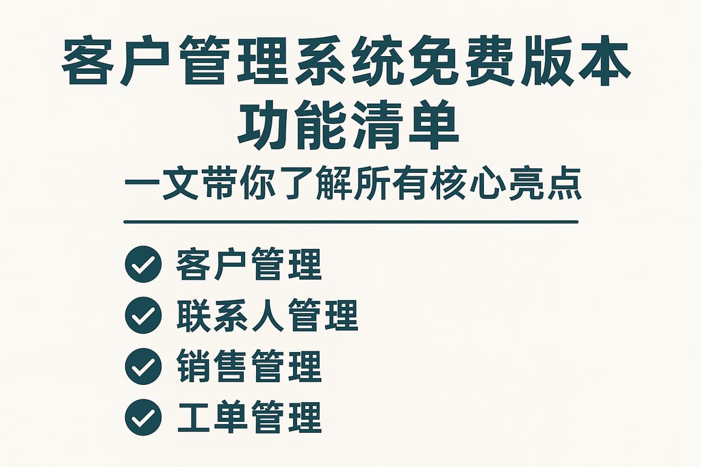客户管理系统免费版本功能清单，一文带你了解所有核心亮点