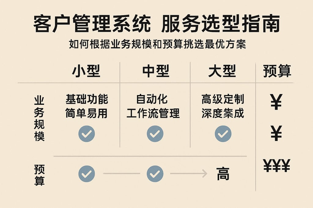 客户管理系统服务选型指南：如何根据业务规模和预算挑选最优方案