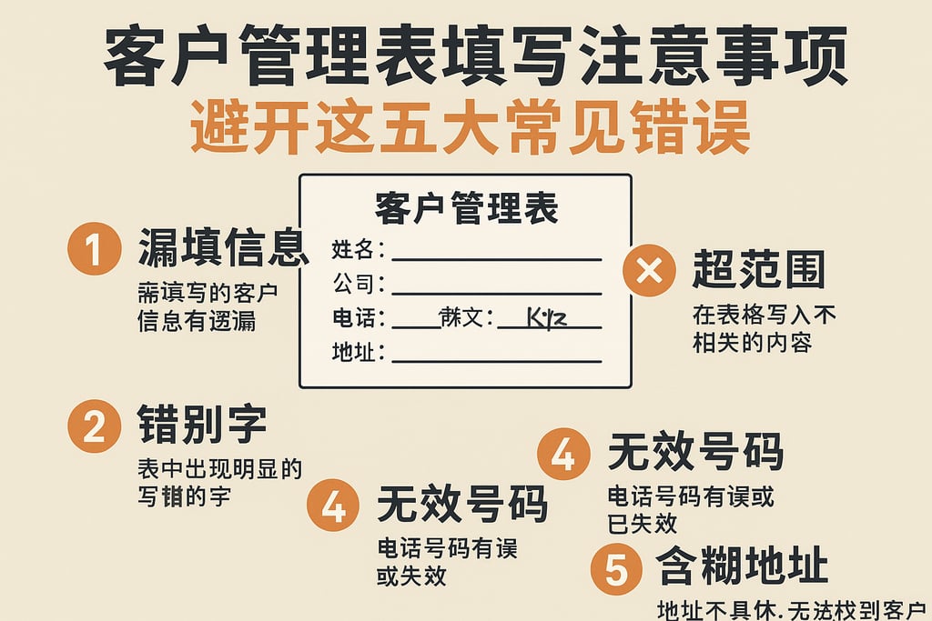客户管理表填写注意事项，避开这五大常见错误