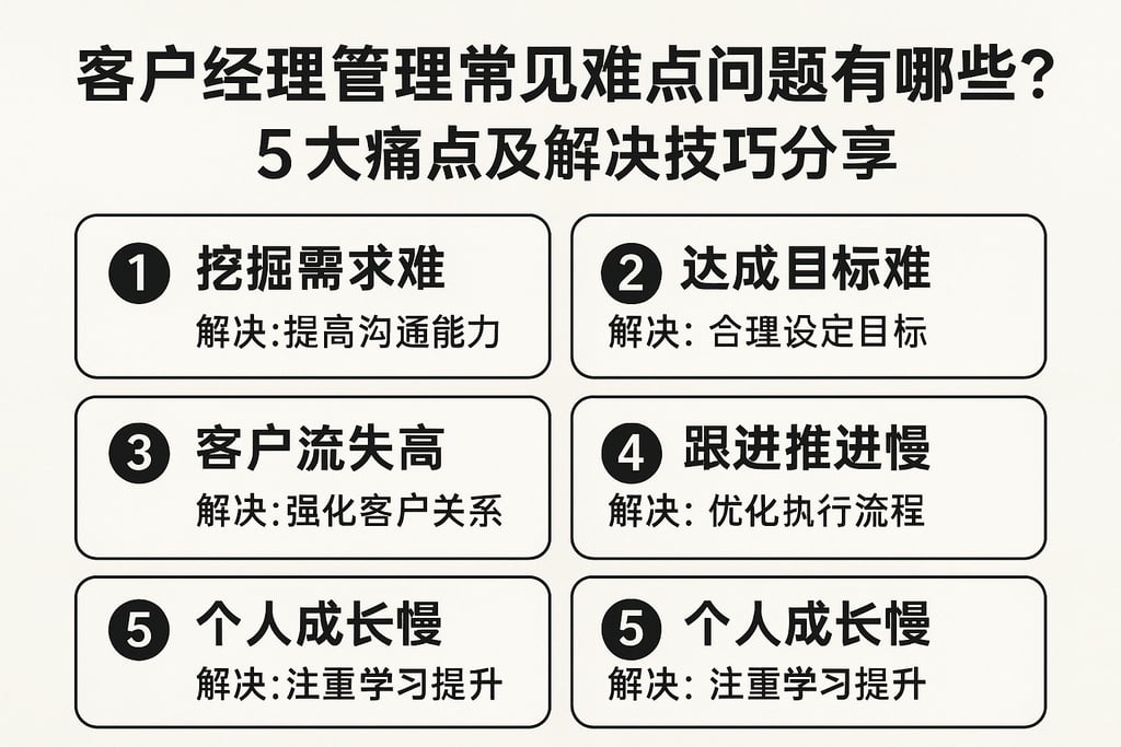 客户经理管理常见难点问题有哪些？5大痛点及解决技巧分享