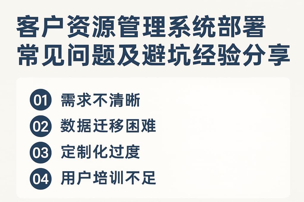 客户资源管理系统部署常见问题及避坑经验分享