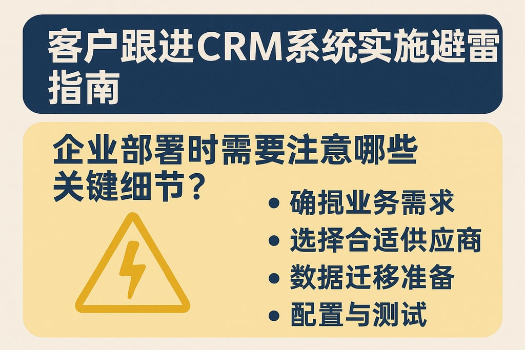 客户跟进crm系统实施避雷指南，企业部署时需要注意哪些关键细节？