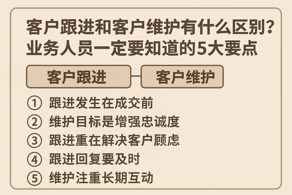 客户跟进和客户维护有什么区别？业务人员一定要知道的5大要点