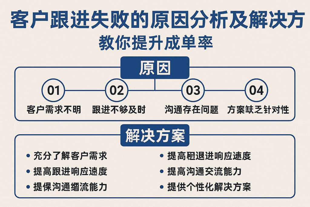 客户跟进失败的原因分析及解决方案，教你提升成单率