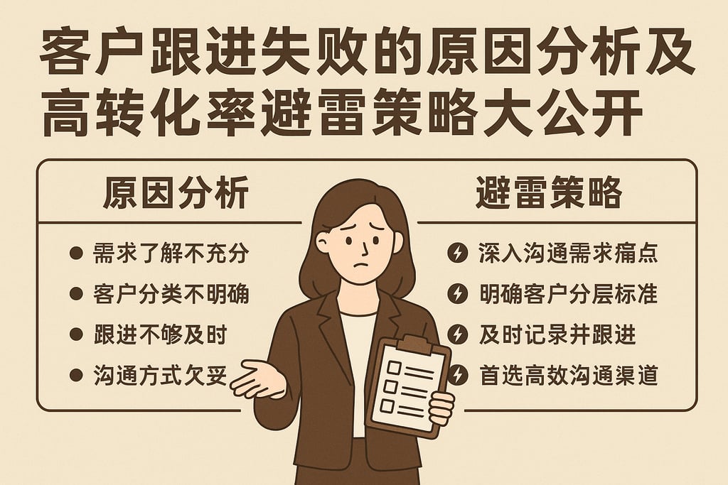 客户跟进失败的原因分析及高转化率避雷策略大公开