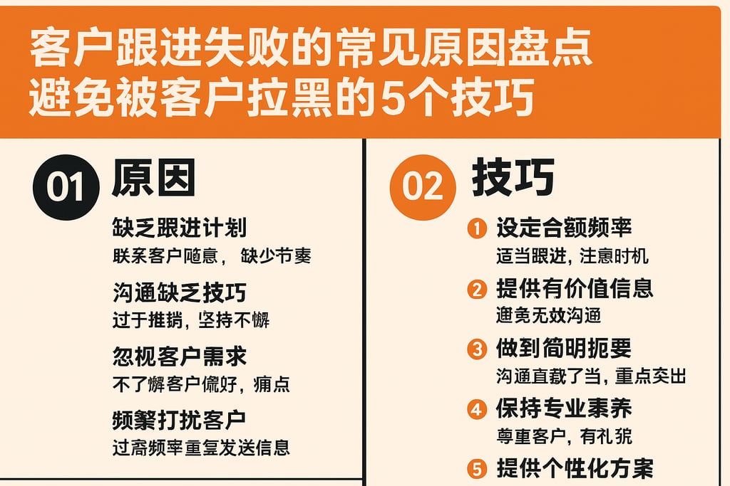 客户跟进失败的常见原因盘点，避免被客户拉黑的5个技巧