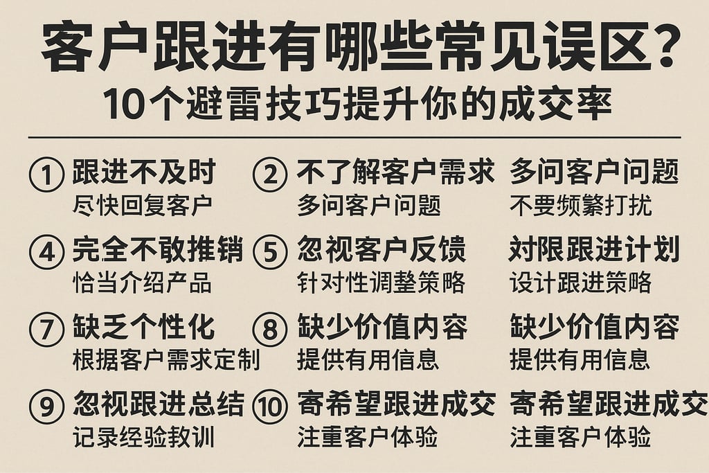 客户跟进有哪些常见误区？10个避雷技巧提升你的成交率