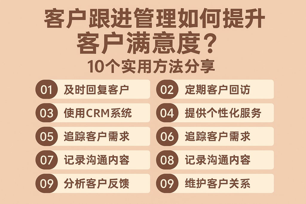 客户跟进管理如何提升客户满意度？10个实用方法分享