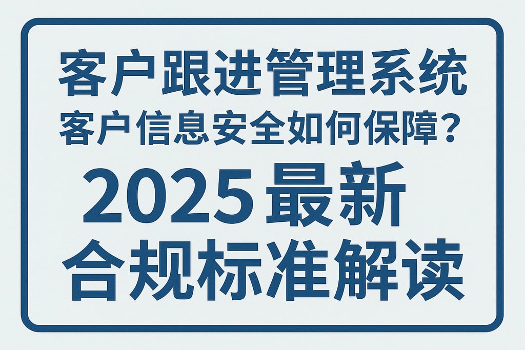 客户跟进管理系统客户信息安全如何保障？2025最新合规标准解读