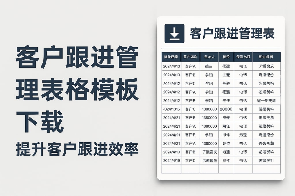 客户跟进管理表格模板下载，提升客户跟进效率