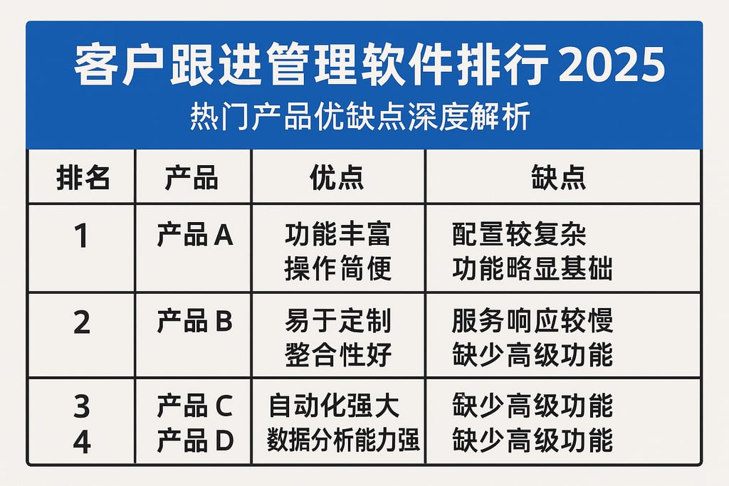客户跟进管理软件排行榜2025，热门产品优缺点深度解析