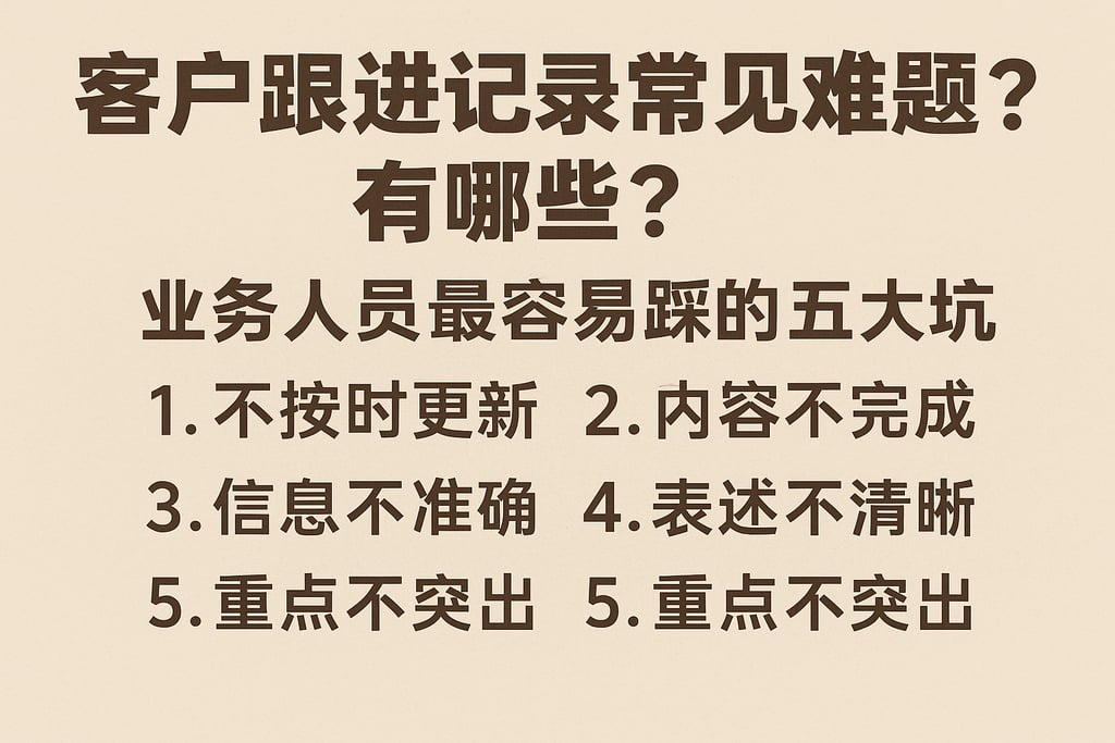 客户跟进记录常见难题有哪些？业务人员最容易踩的五大坑