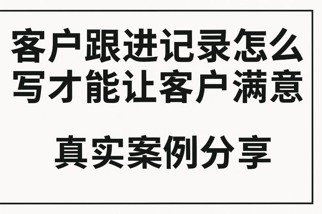 客户跟进记录怎么写才能让客户满意？真实案例分享