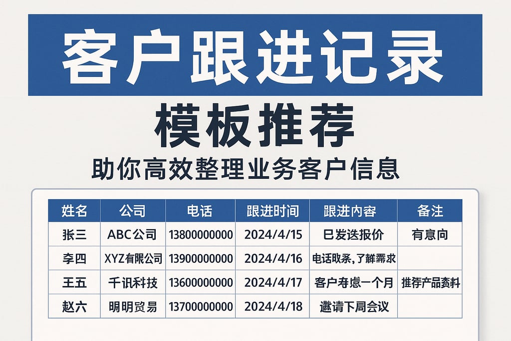 客户跟进记录模板推荐，助你高效整理业务客户信息