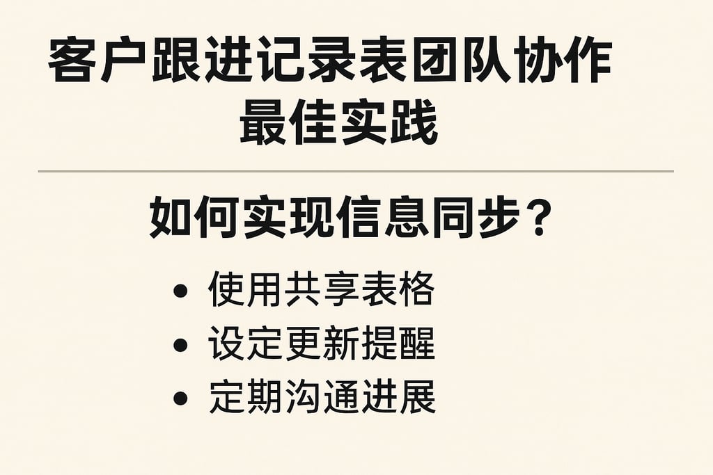 客户跟进记录表团队协作最佳实践，如何实现信息同步？