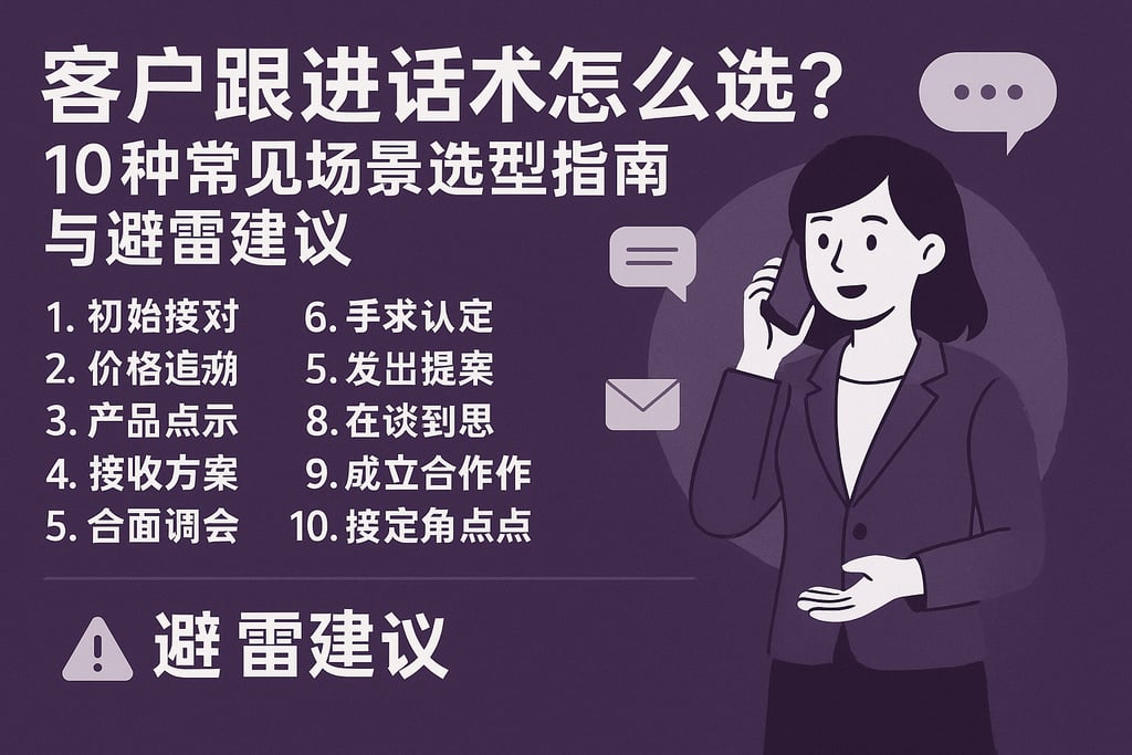 客户跟进话术怎么选？10种常见场景选型指南与避雷建议