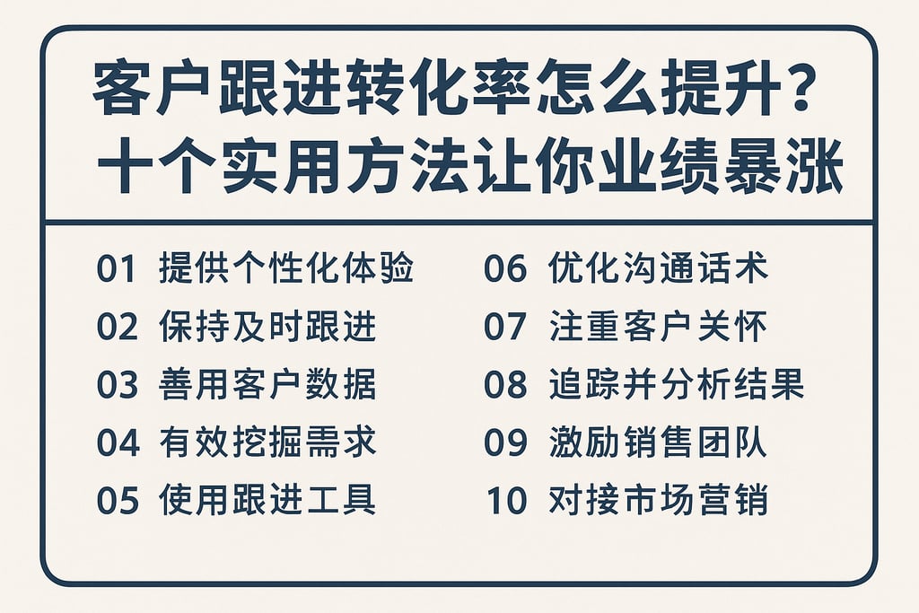 客户跟进转化率怎么提升？十个实用方法让你业绩暴涨