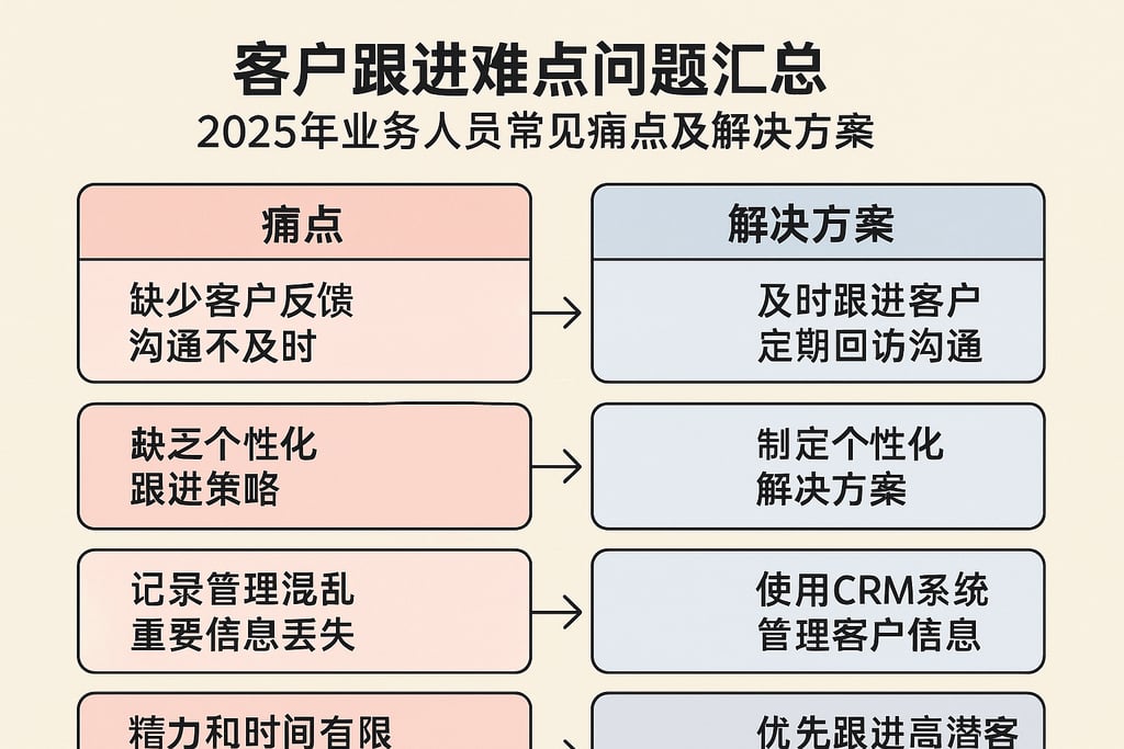 客户跟进难点问题汇总，2025年业务人员常见痛点及解决方案