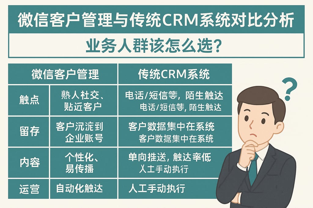 微信客户管理与传统CRM系统对比分析，业务人群该怎么选？