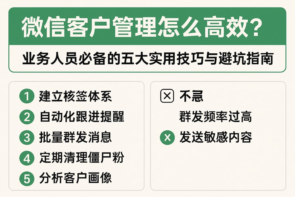 微信客户管理怎么高效？业务人员必备的五大实用技巧与避坑指南