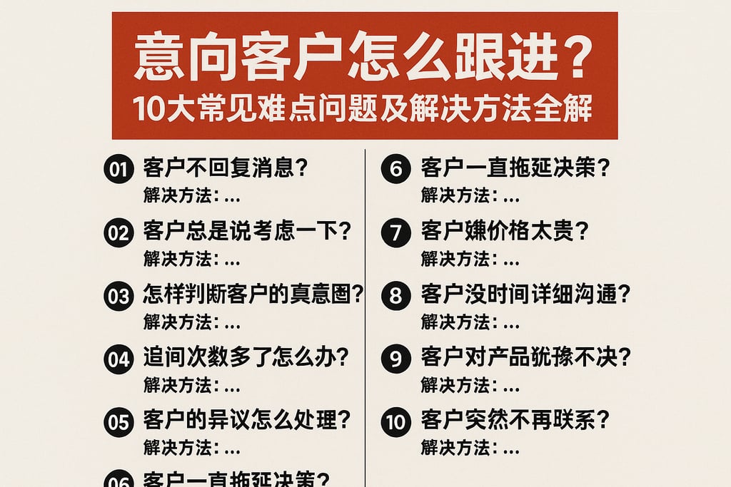 意向客户怎么跟进？10大常见难点问题及解决方法全解析