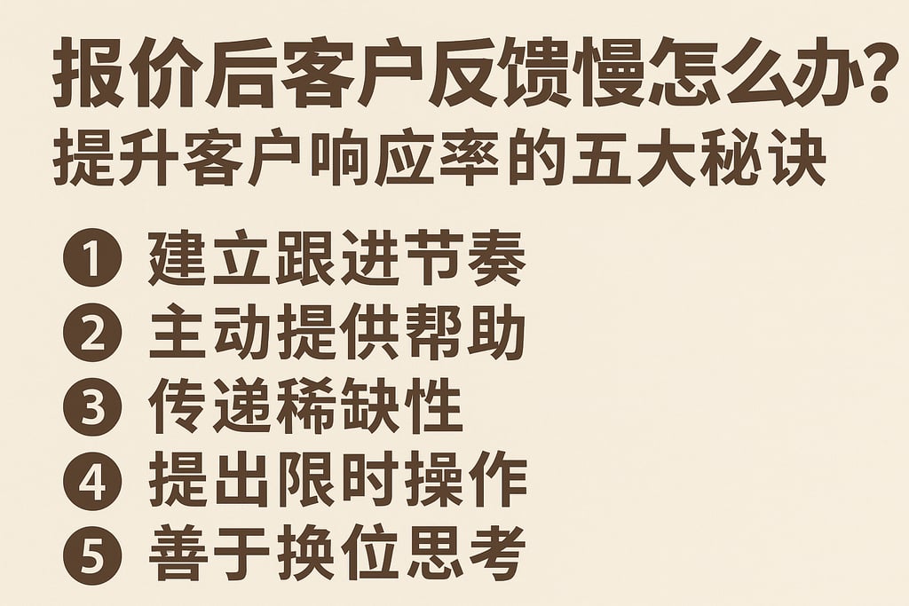 报价后客户反馈慢怎么办？提升客户响应率的五大秘诀