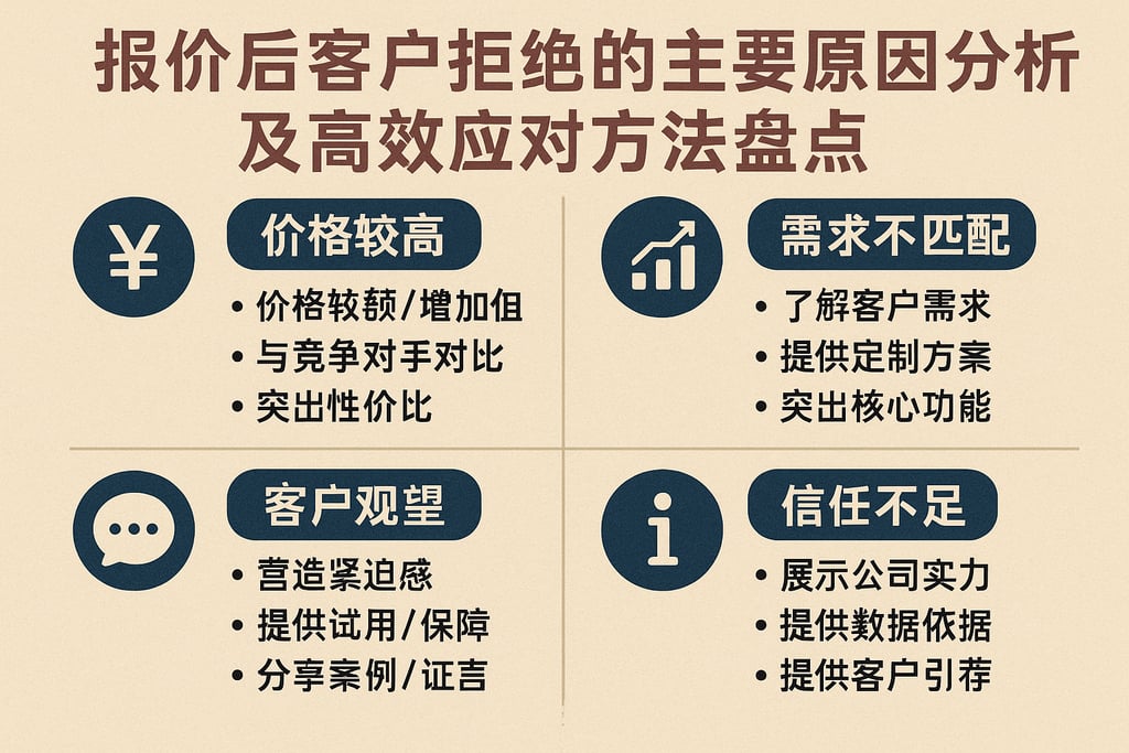 报价后客户拒绝的主要原因分析及高效应对方法盘点