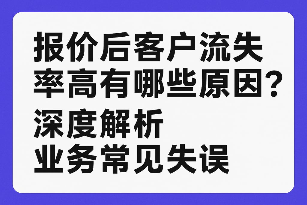 报价后客户流失率高有哪些原因？深度解析业务常见失误