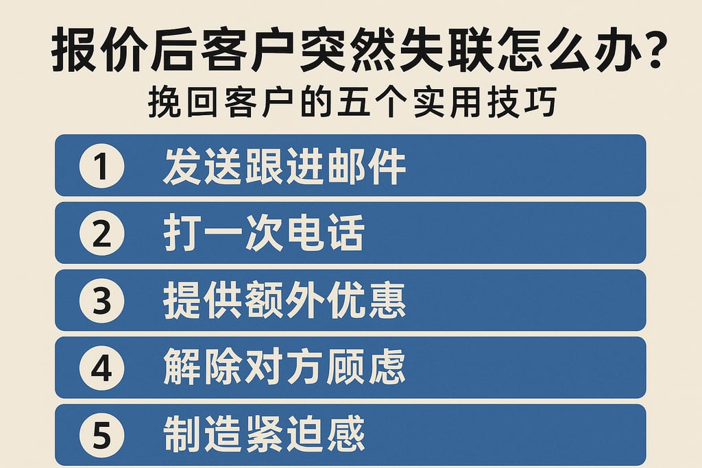 报价后客户突然失联怎么办？挽回客户的五个实用技巧