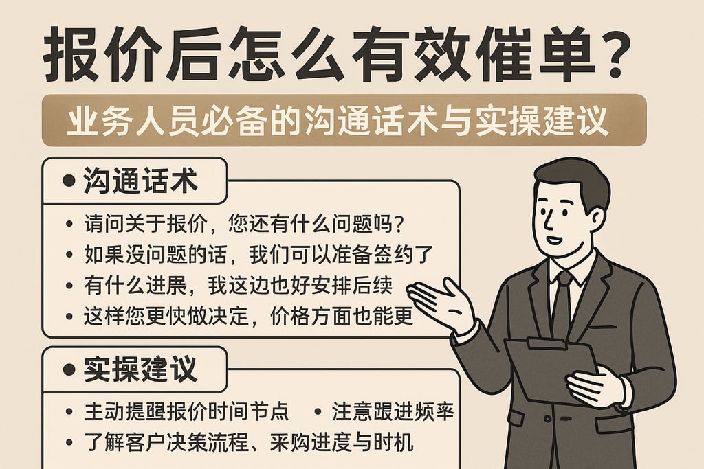 报价后怎么有效催单？业务人员必备的沟通话术与实操建议
