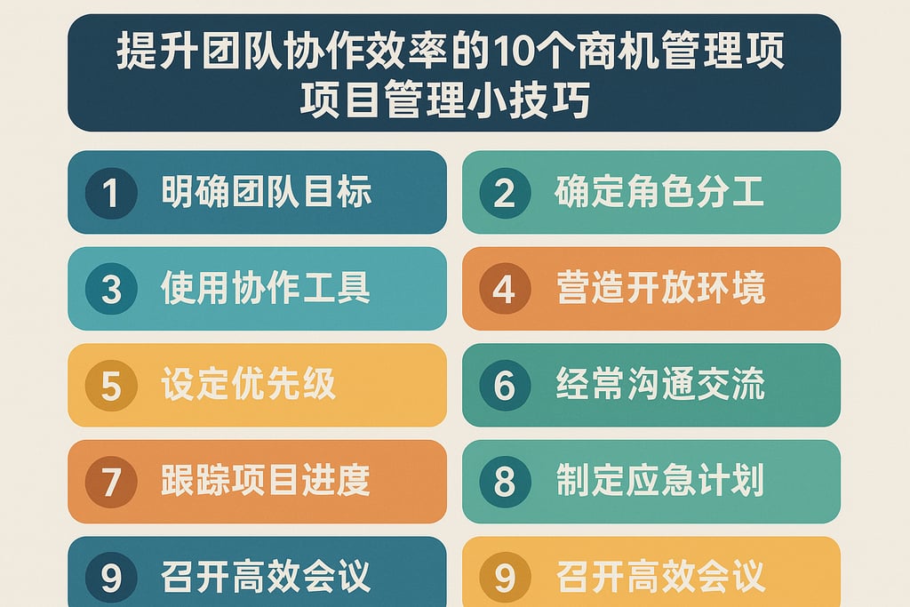 提升团队协作效率的10个商机管理项目管理小技巧