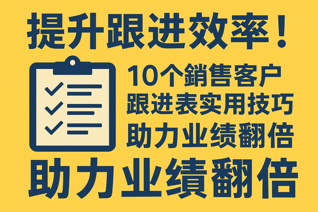提升跟进效率！10个销售客户跟进表实用技巧，助力业绩翻倍